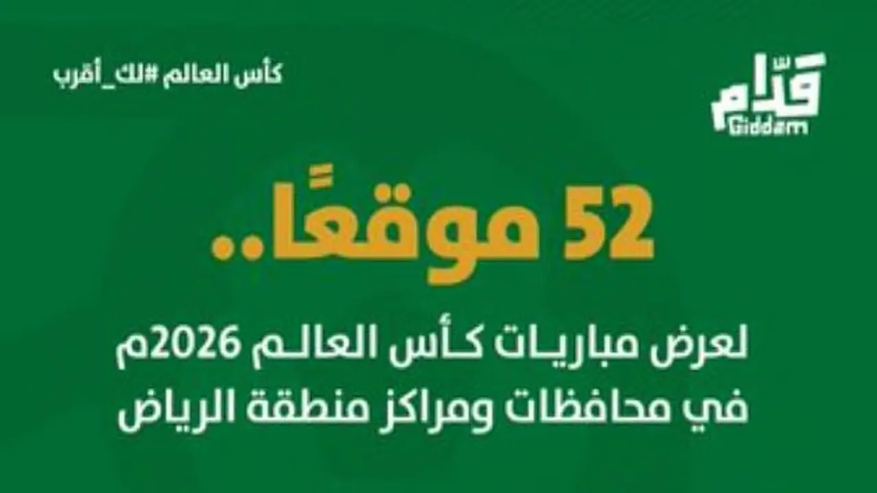 تهيئة 52 موقعًا في الرياض لبث مباريات كأس العالم